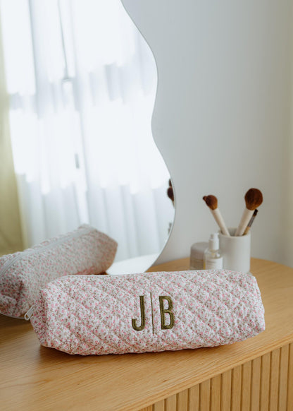 Flower quilted hair tool bag
