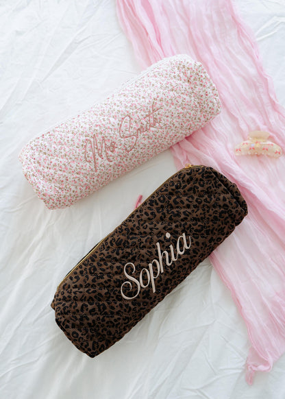 Flower quilted hair tool bag