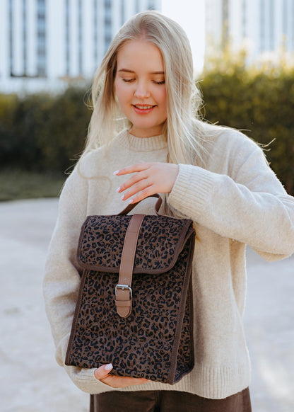 Leopard quilted Lunch Bag