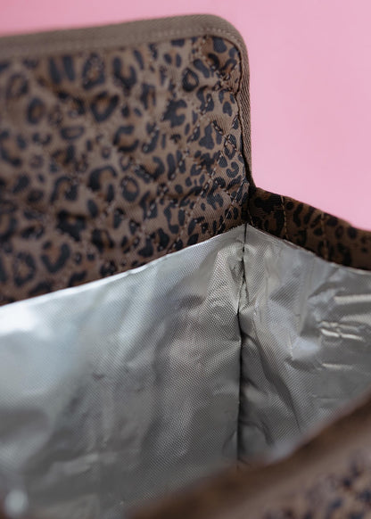 Leopard quilted Lunch Bag