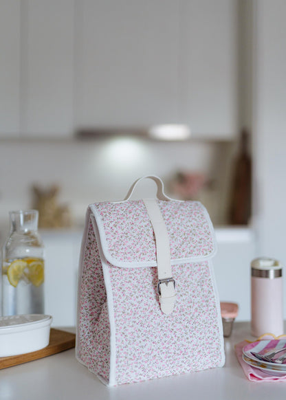 Quilted floral lunch bag