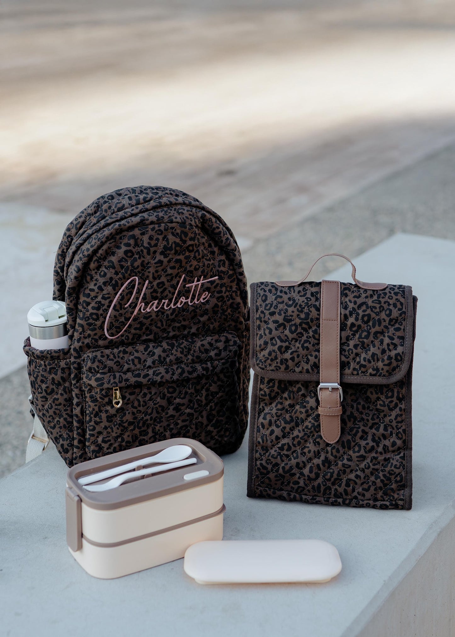 Leopard quilted Lunch Bag