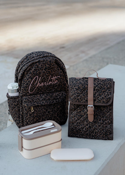 Leopard quilted Lunch Bag