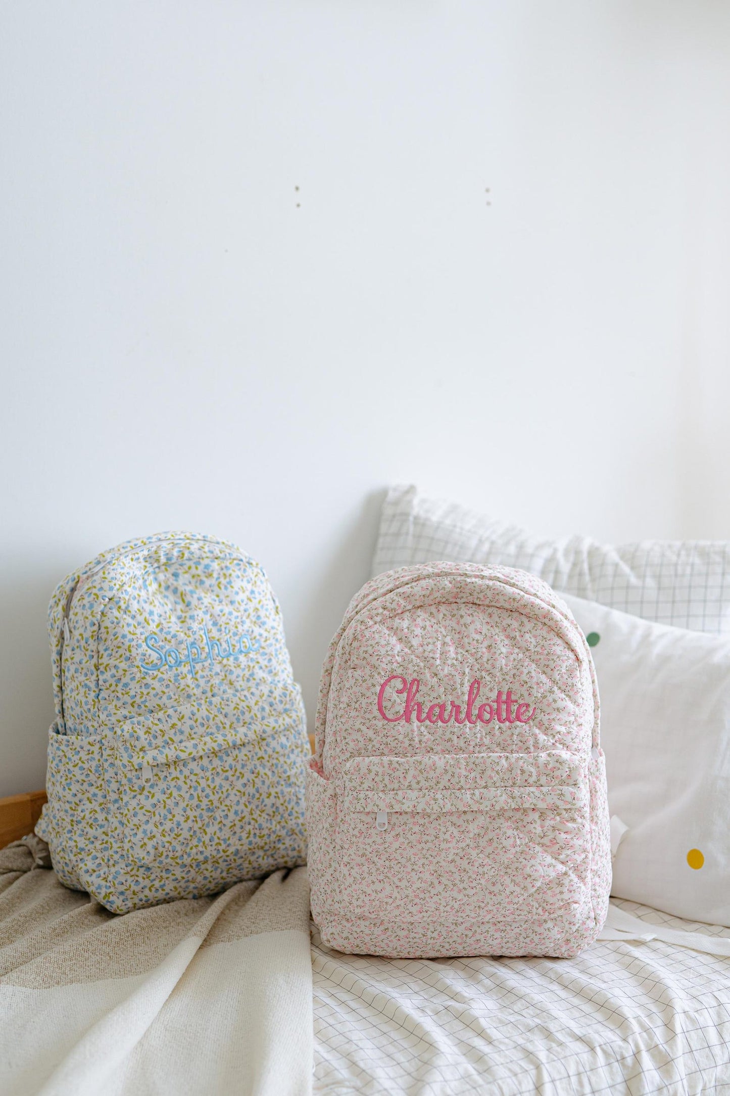 Quilted flower backpack