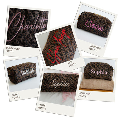Leopard quilted hair tool bag
