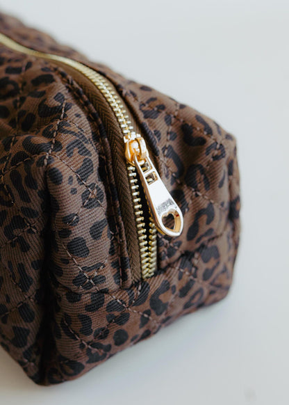 Leopard quilted hair tool bag