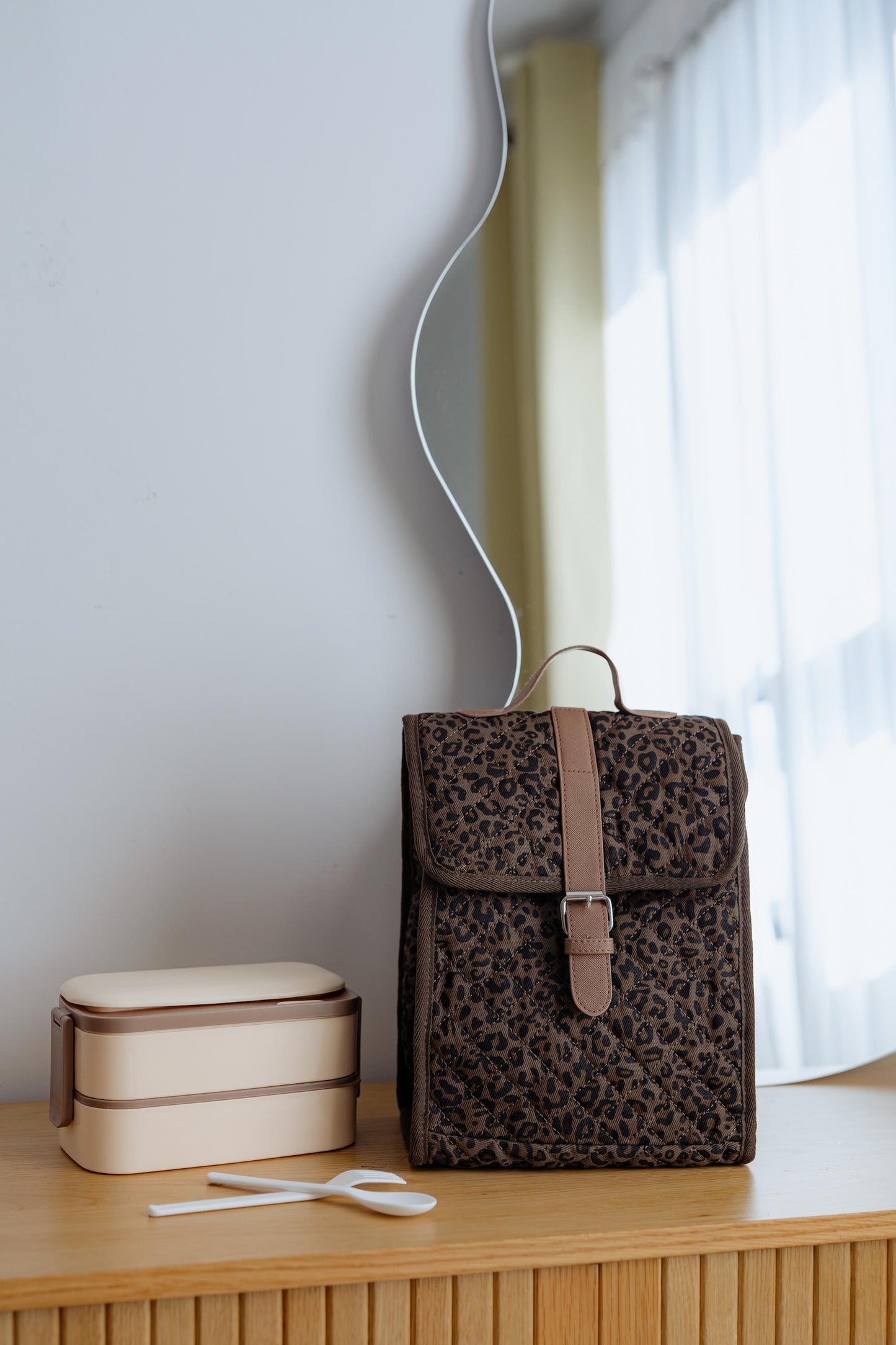 Leopard quilted Lunch Bag