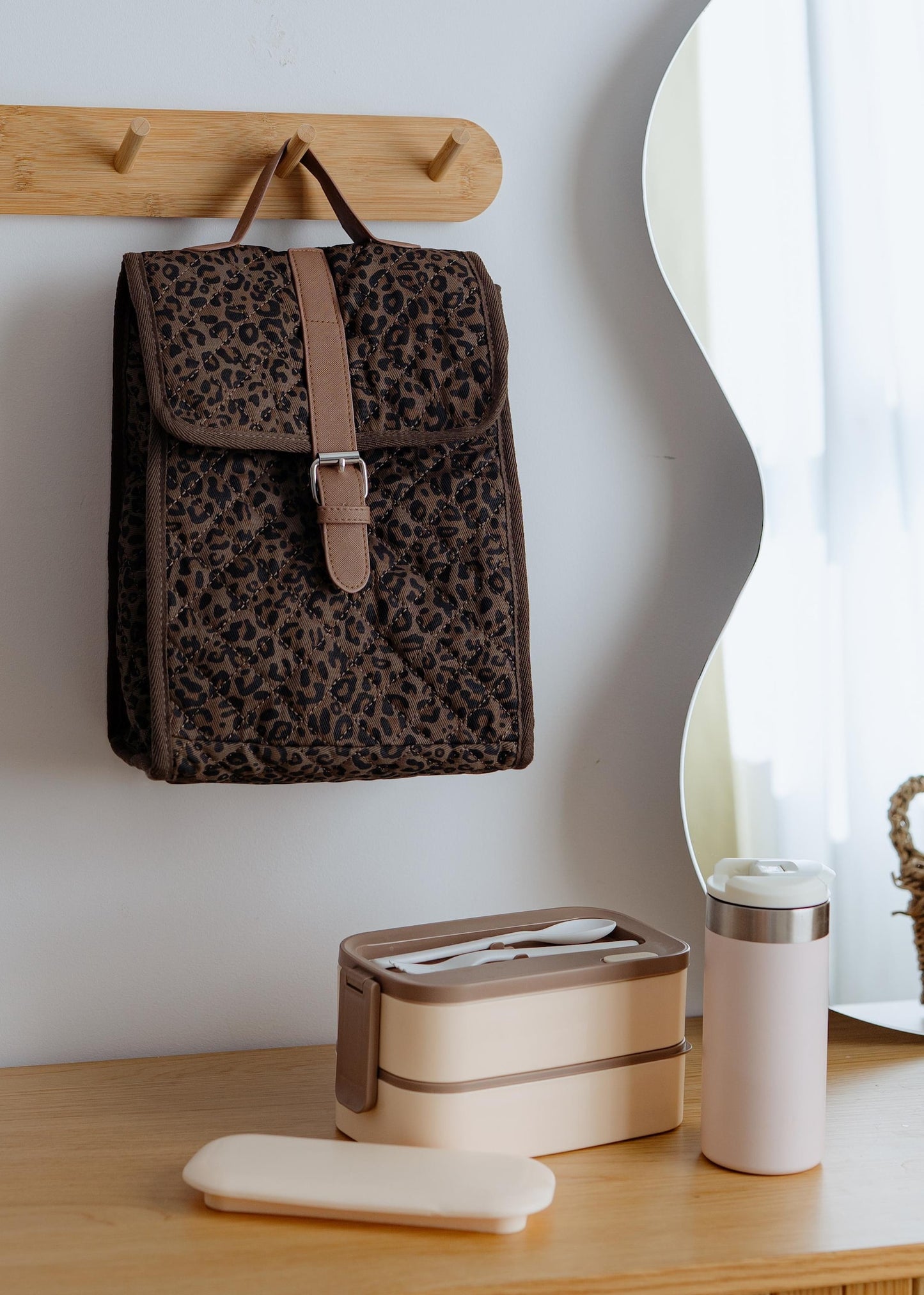 Leopard quilted Lunch Bag