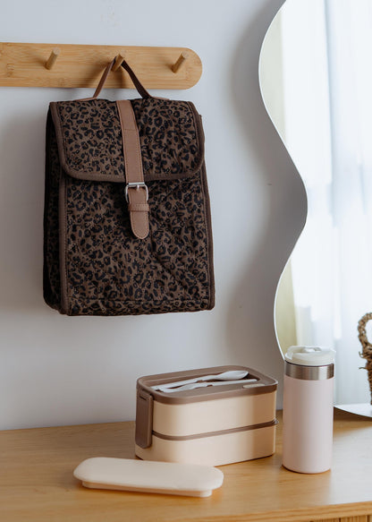 Leopard quilted Lunch Bag