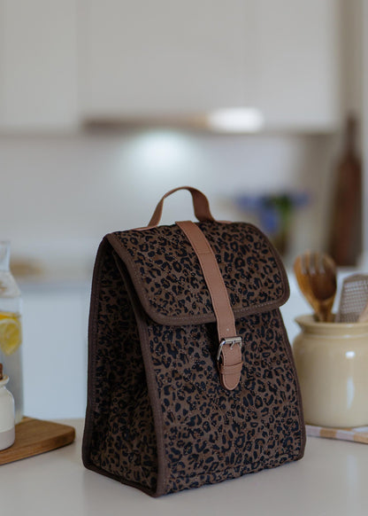 Leopard quilted Lunch Bag