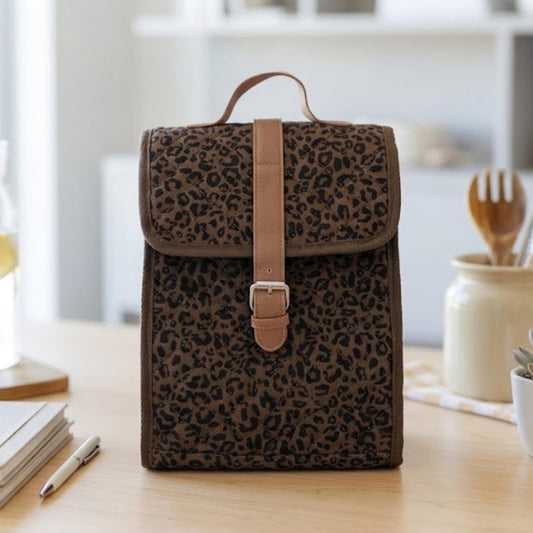 Leopard quilted Lunch Bag