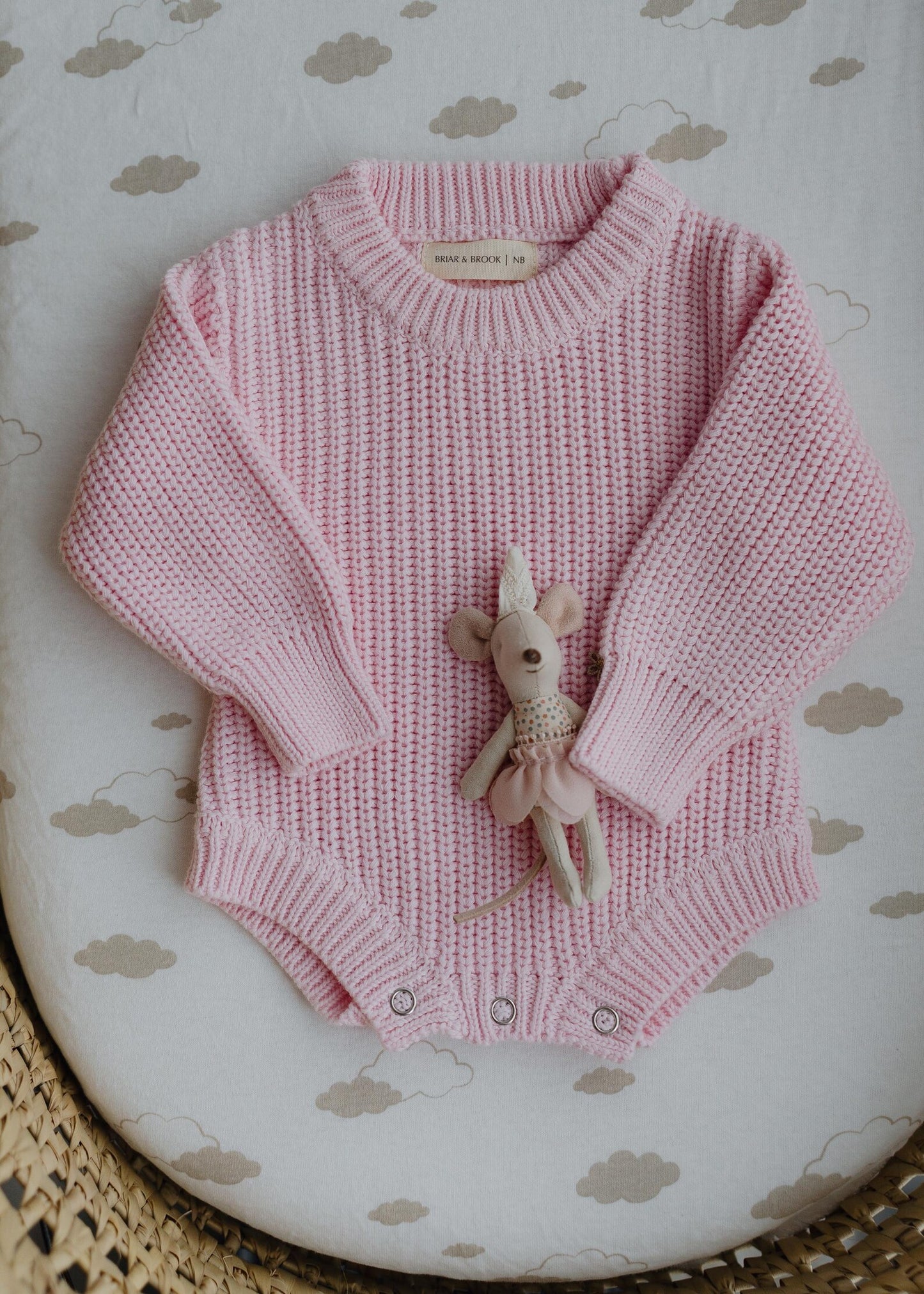 Pink Chunky Knit Romper