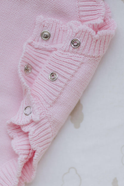 Short Sleeve Pink Summer Knit Romper