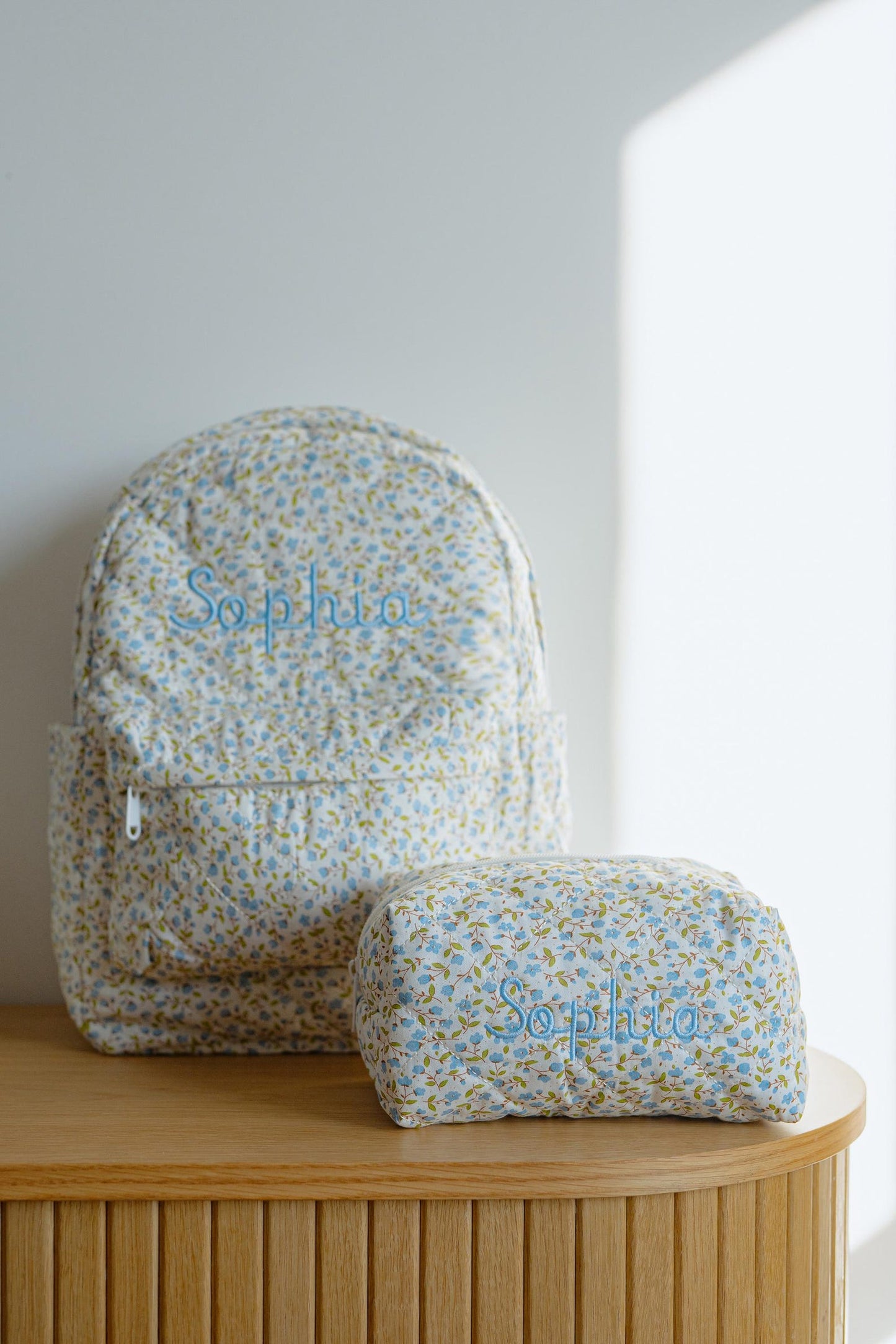Quilted flower backpack
