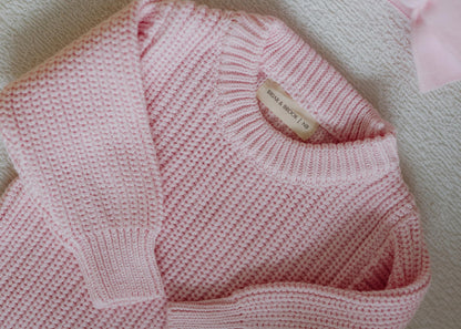 Pink Chunky Knit Romper