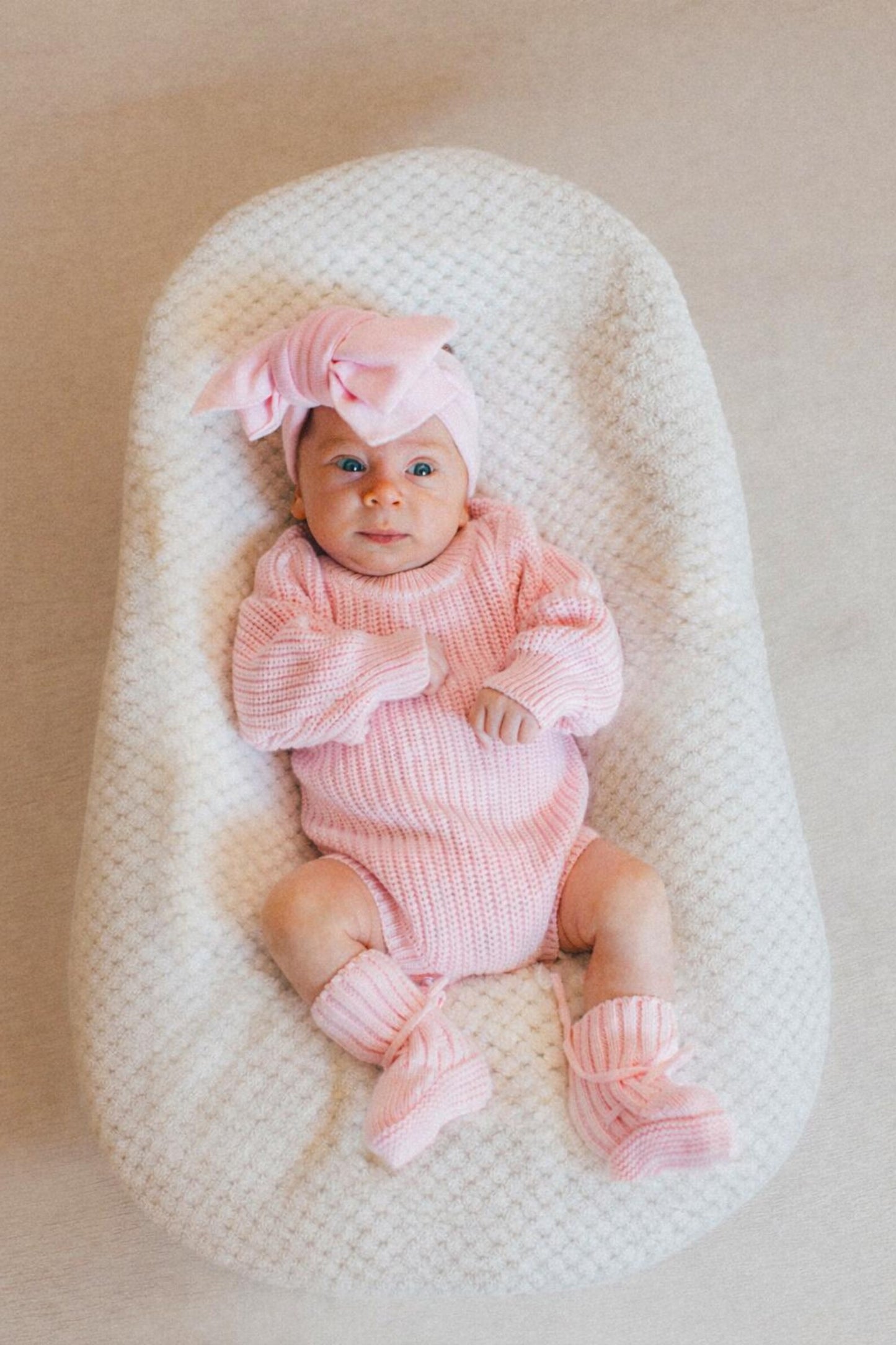 Pink Chunky Knit Romper