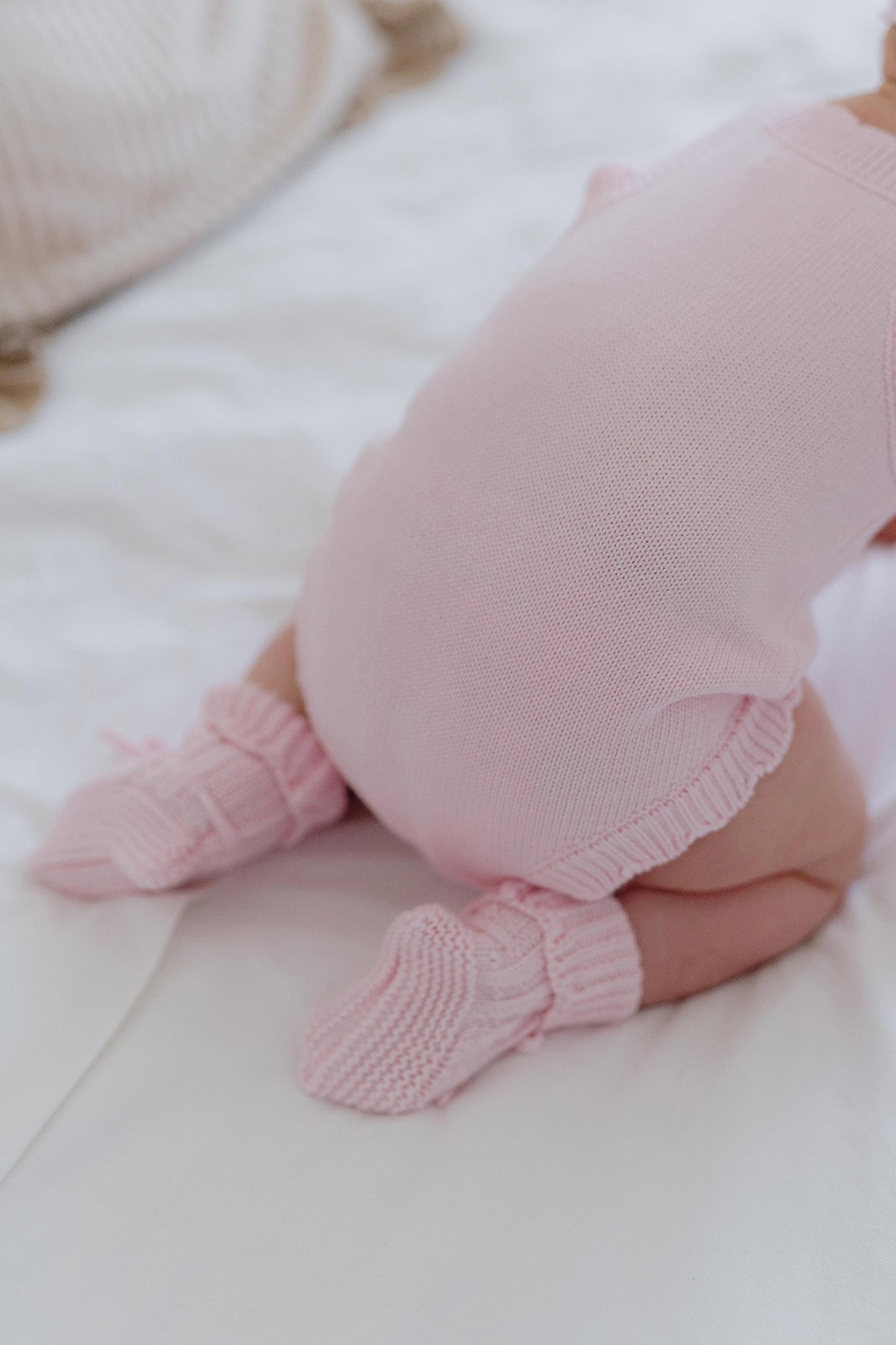 Short Sleeve Pink Summer Knit Romper