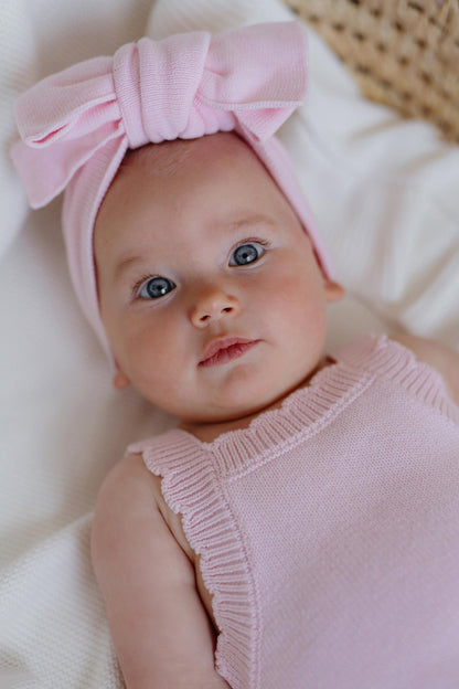 Short Sleeve Pink Summer Knit Romper
