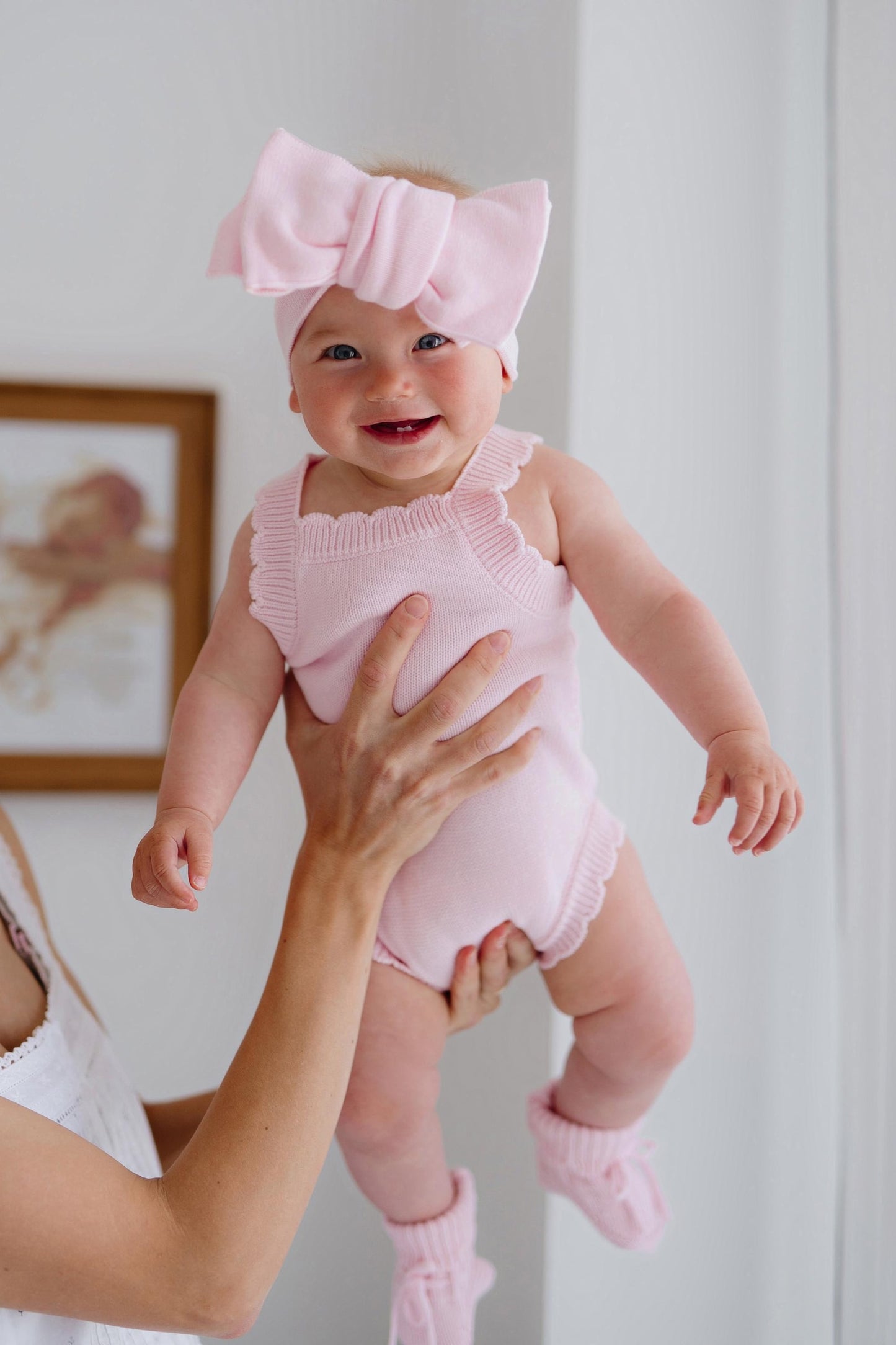 Short Sleeve Pink Summer Knit Romper