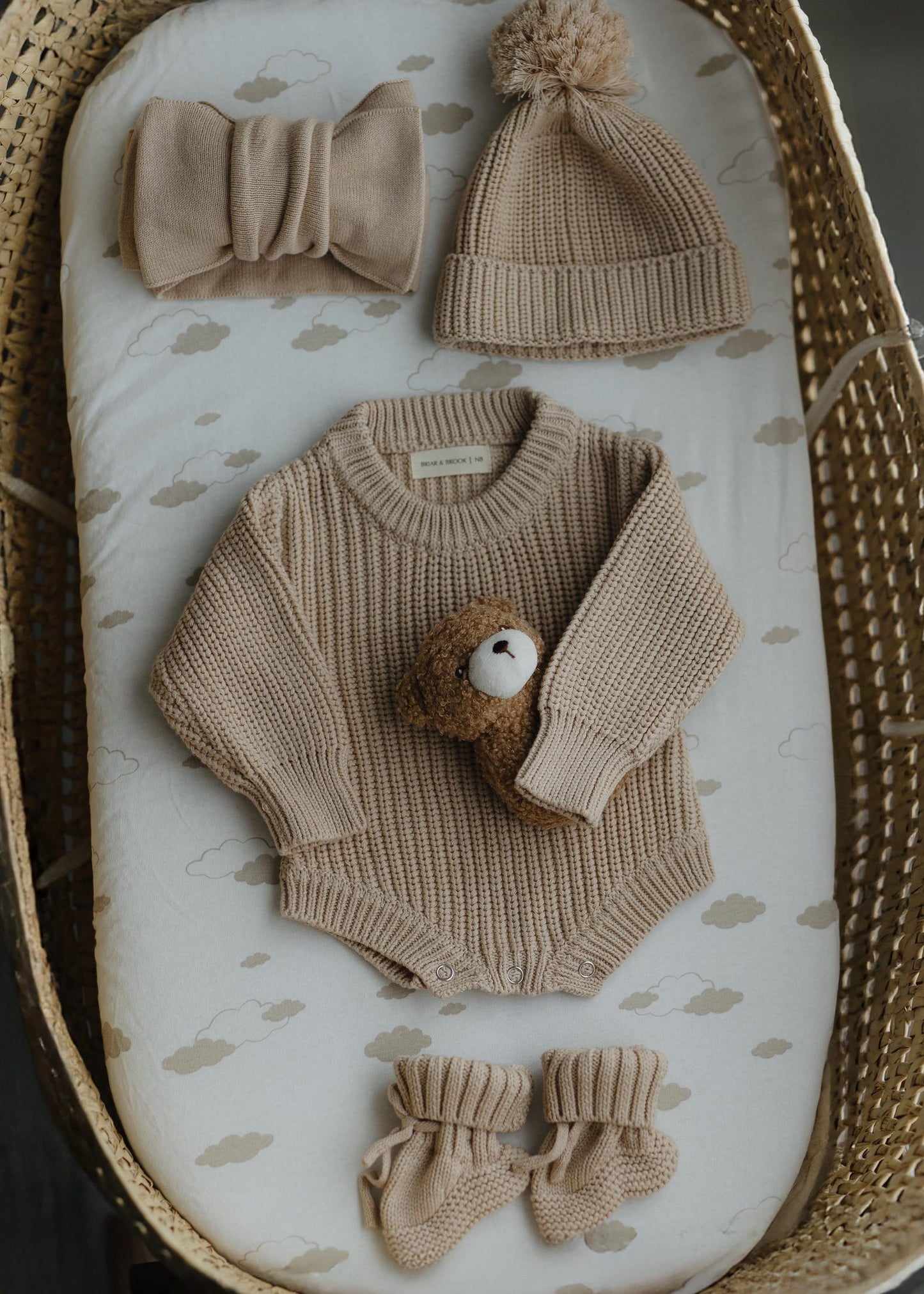 Chunky Gender Neutral Ivory Knit Romper