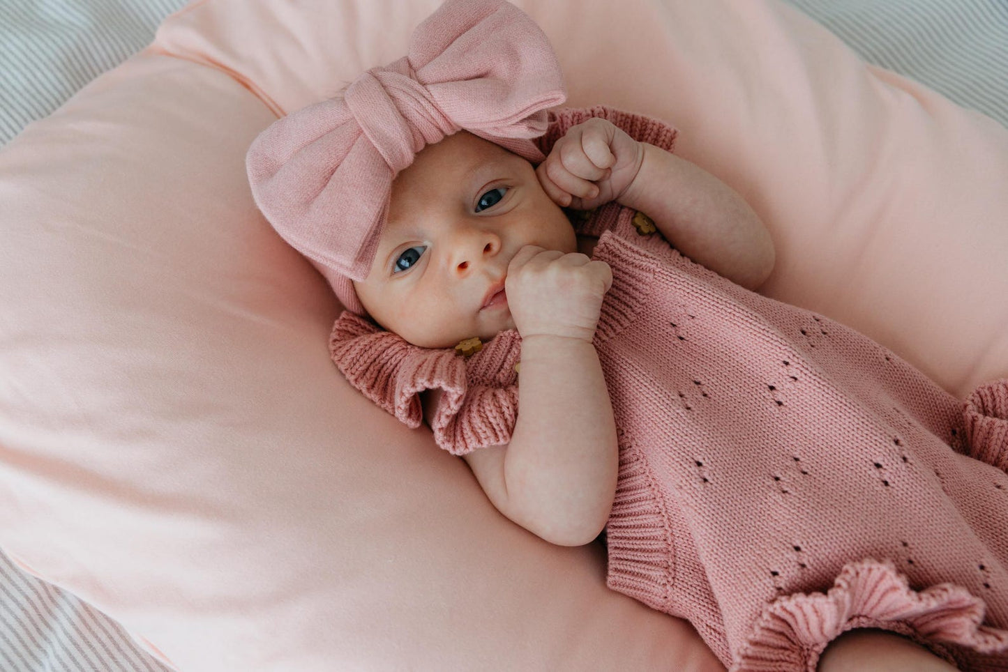 White pointelle ruffle romper